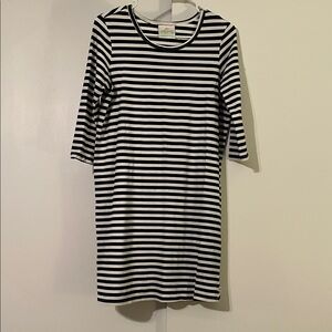 Lolly Wolly Doodle Black and White Striped Mini Dress